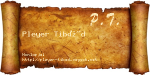 Pleyer Tibád névjegykártya
